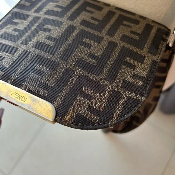 Fendi small zucca canvas artic crossbody brown fabric - Picture 6 of 12